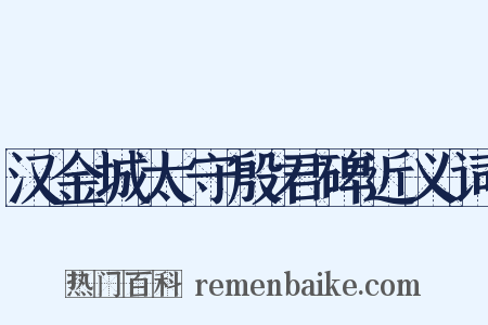 汉金城太守殷君碑近义词是什么意思的图片
